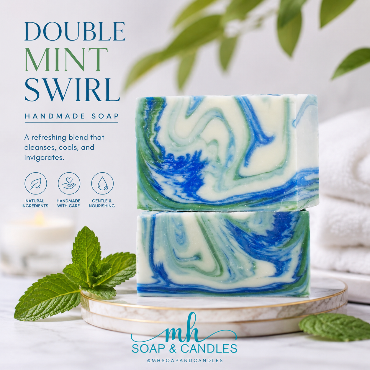 Double Mint Swirl Bar Soap
